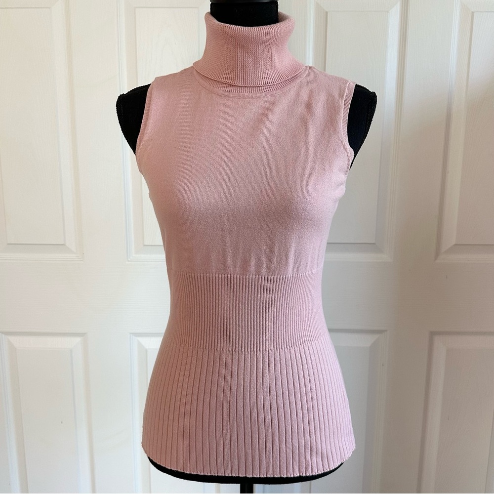 AxCess by Liz Claiborne Pink Sleeveless Turtleneck Sweater